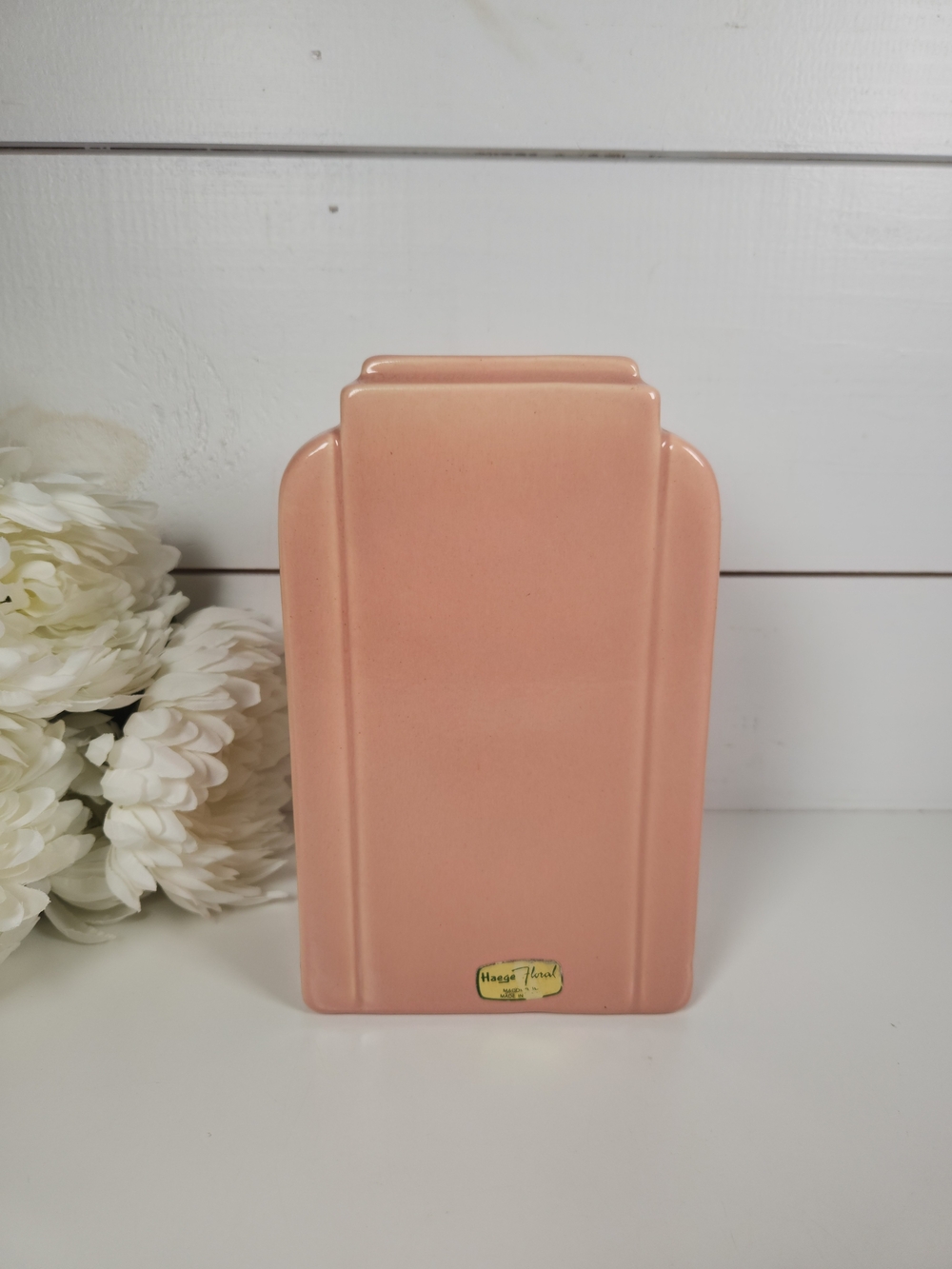 Mid Century Haeger Mauve Pink Art Deco Architectural Vase | Haeger Florist MCM